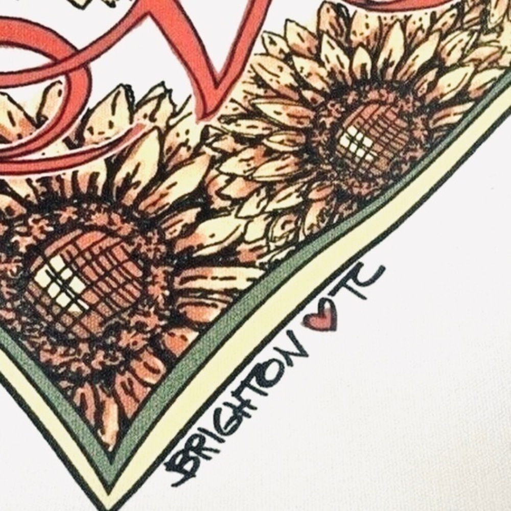 BRIGHTON Something Wonderful Sunflower LOVE Tote Bag - Picture 4 of 15